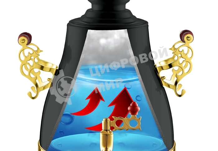 Самовар Centek CT-0092 B (черн+рисунок+золото), 4.0л, 2300 Вт, поддерж.t + LED индикатор