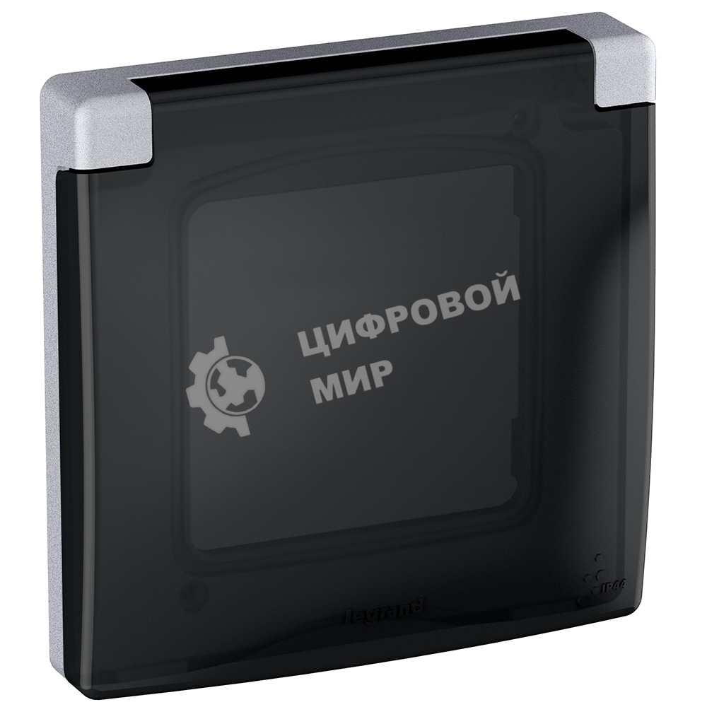 Рамка с защитной крышкой алюминий Inspiria