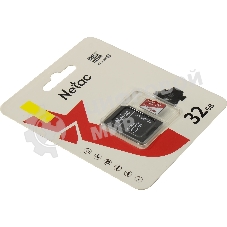 Флеш карта Netac P500 ECO 32Gb MicroSDHC C10 up to 80Mb/s, retail pack with SD Adapter