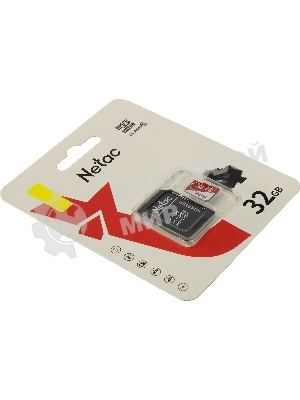 Флеш карта Netac P500 ECO 32Gb MicroSDHC C10 up to 80Mb/s, retail pack with SD Adapter