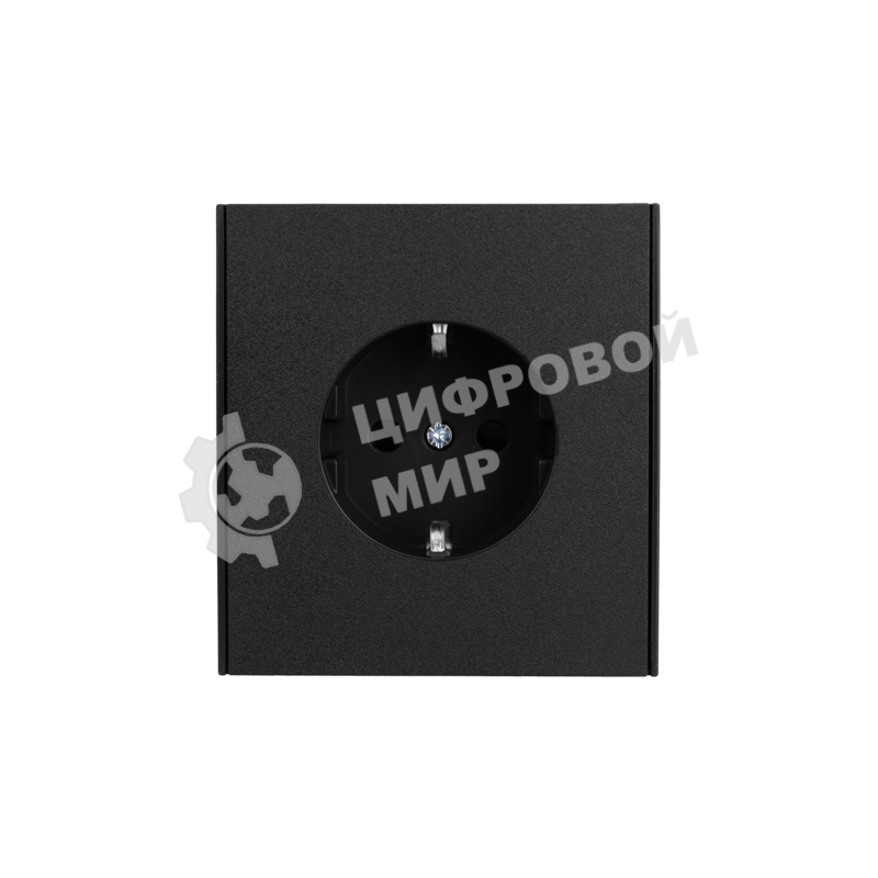 Розетка STRONG 1-ая с/з с/у, со шторками 16А антрацит Kranz