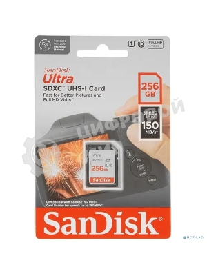 Флеш карта SD 256Gb SanDisk SDXC Class 10 UHS-I Ultra 120Mb/s