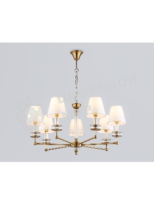 Люстра Ambrella light LH71023/7 BS/WH латунь/белый E14*7 max 40W D820*1130