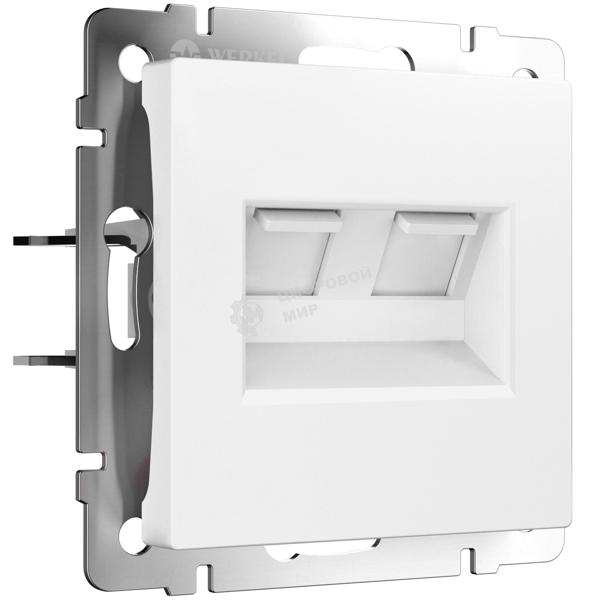 Розетка двойная Werkel Ethernet RJ-45 (белый матовый) W1181161