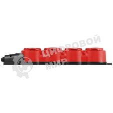 Колодка ЭРА KX-4e-RED-IP44 каучуковая с заземлением 4 розетки 16A IP44 красн. Эра Б0068456