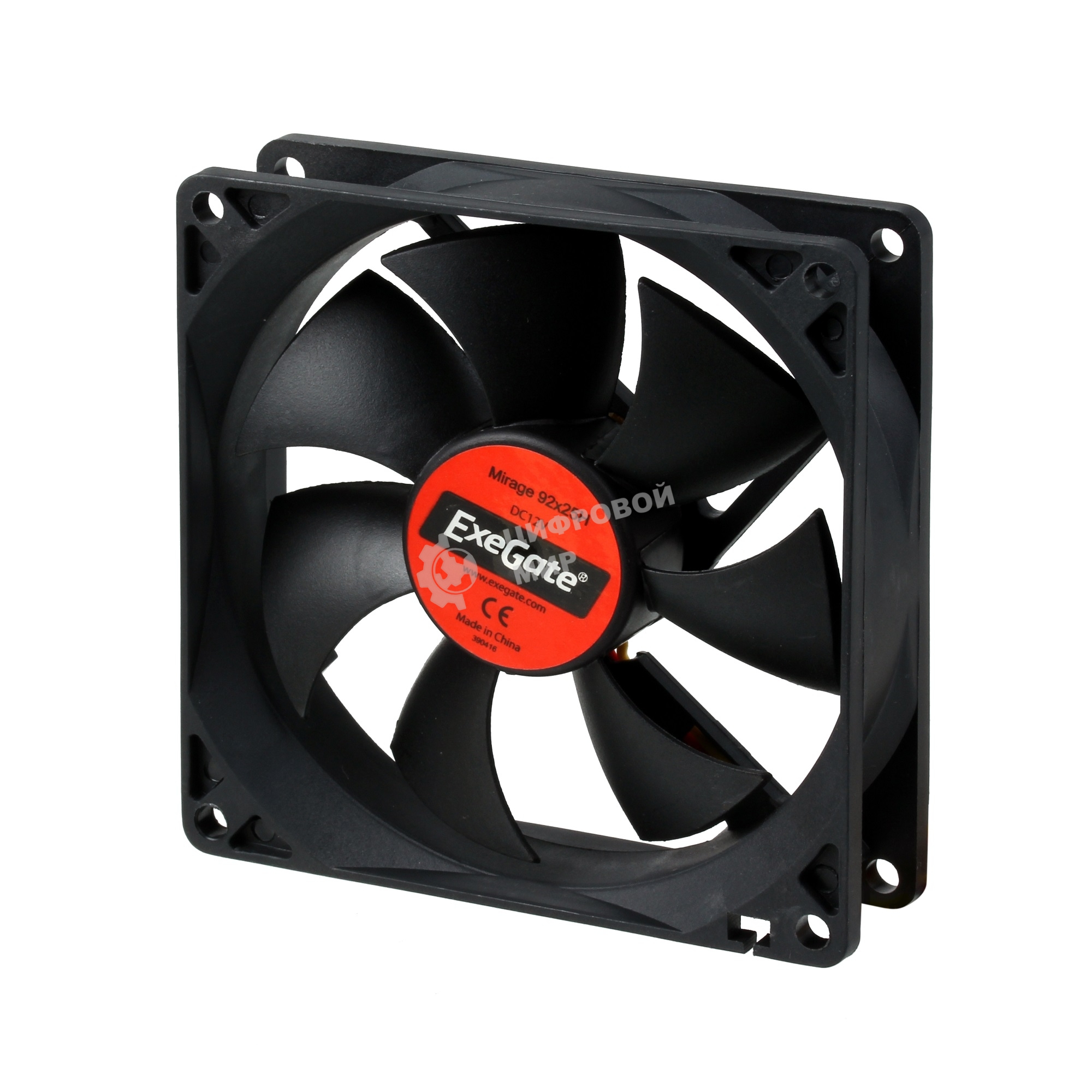 Вентилятор для корпуса ExeGate EX09225H3P черный, 92 мм, 2000 об/мин, 27 дБ, 3 pin