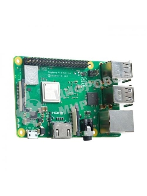 Микрокомпьютер Raspberry Pi 3 Model B+ Retail, 1GB RAM, Cortex-A53 (ARMv8) 64-bit SoC @ 1.4GHz Broadcom BCM2837B0 CPU, WiFi, Bluetooth, 40-pin extended GPIO, 4x USB 2.0, HDMI, CSI camera port, DSI displ.port, MicroSD port (137-3331) , (БП и корпус покупается отдельно),
