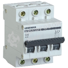 Выключатель автоматический  Iek MVA25-3-040-C  ВА47-29 3Р 40А 4,5кА х-ка С GENERICA