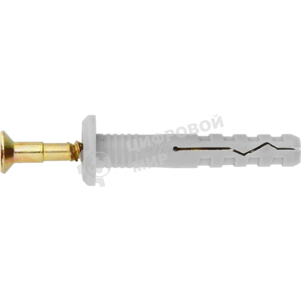 Дюбель-гвоздь Сибртех полипропиленовый грибовидный бортик 6 х 40 мм, 200 шт.