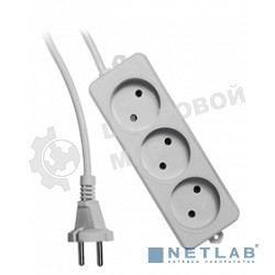 Удлинитель Гарнизон EL-NL3-W-2, 3 розетки допустимый ток 10А, длина 2 м.