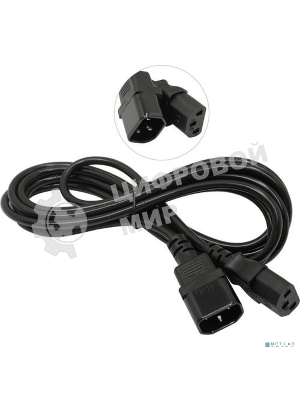 Кабель монитор-компьютер (UPS->уст-во) ExeGate Power EC-3P (С13->С14) VDE-250V-3*0,5-CU, 6A, 3м