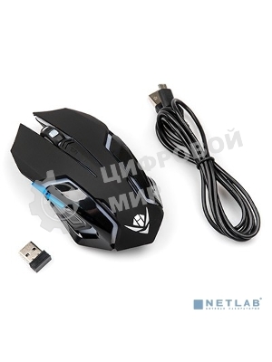 Мышь беспроводная Nakatomi MROG-20UR черный, 2400 dpi, радиоканал, USB, кнопки - 6