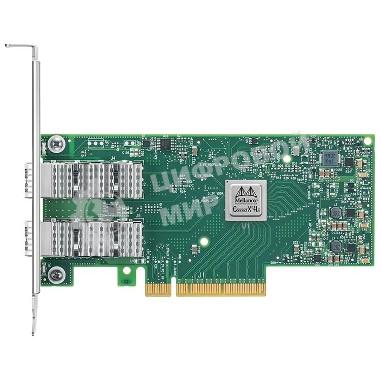 Сетевая карта ConnectX-4 Lx EN network interface card, 25GbE dual-port SFP28, PCIe3.0 x8, tall bracket, SR-IOV, TCP/UDP, MPLS, VxLAN, NVGRE, GENEVE, iSER, NFS RDMA, SMB Direct, ROHS R6