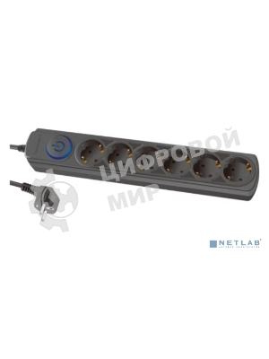 Сетевой фильтр Ippon BK-6-EU-1.8-16-B 1.8 м, 6 розеток, черный, коробка