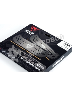Оперативная память Patriot Viper Steel, DDR4, 16GB (2x8 GB), 3733 MHz, CL17, DIMM, радиатор, черный