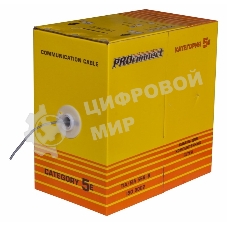 Кабель витая пара PROconnect U/UTP, cat.5e, PVC, 4PR, 24AWG, медный, внутренний, серый, 305 м