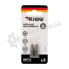 Бита для шуруповерта Kranz PH2х25 мм (2 шт./уп.)
