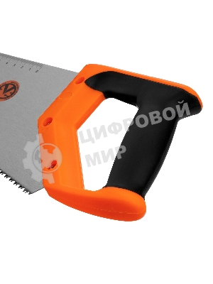 Ножовка по дереву Sparta 400 мм, 7-8 TPI, зуб-2D, каленый зуб, линейка, двухкомпонентная рукоятка