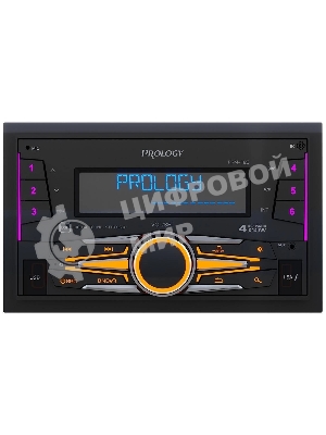 Автомагнитола Prology PRM-120, 2 DIN, Bluetooth, USB Type-A, AUX, пульт ДУ
