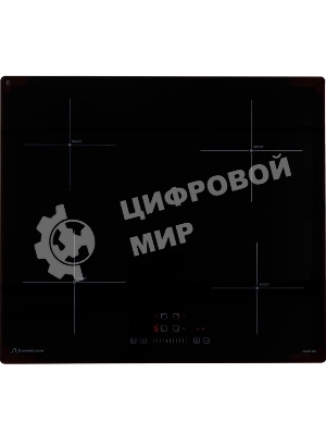 Индукционная варочная поверхность стеклокерамическая, Ширина: 60 см; Стекло: ILVA; 4 конфорки индукционного нагрева: 2 х диаметром?,160 мм; 1400 Вт; 1 х диаметром?,180 мм; 1800 Вт; 1 х диаметром ?,210 мм; 1800/2200 Вт; Сенсорное управление(слайдер); 9 уровней мощности; Boost функция; Таймер(отсчет времени/выбор конфорки); Звуковой сигнал; Безопасное автоотключение; Блокировка от детей/Блокировка панели управления; Индикатор остаточного тепла; черный/ без рамки; Размер(ШхГхВ): 590x520x60 мм