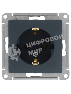 Механизм розетки 1-м СП AtlasDesign 16А IP20 с заземл. грифель