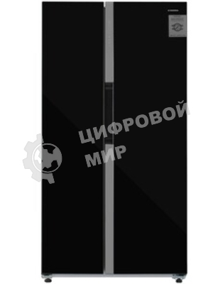 Холодильник Maunfeld MFF177NFB Slim Inverter черный двухкамерный 352/198л морозилка слева, No Frost, Side by Side