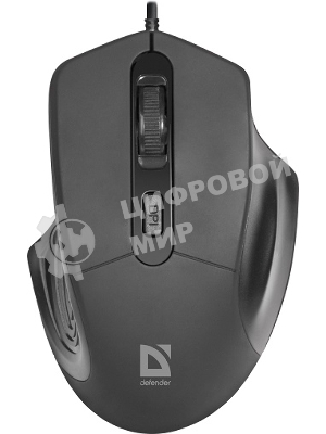 Мышь проводная Defender Datum MB-347 черный, 1600 dpi, USB, кнопки - 4