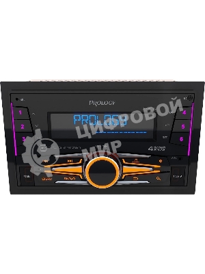 Автомагнитола Prology PRM-120, 2 DIN, Bluetooth, USB Type-A, AUX, пульт ДУ