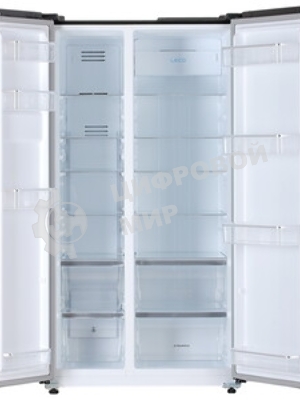 Холодильник Maunfeld MFF177NFB Slim Inverter черный двухкамерный 352/198л морозилка слева, No Frost, Side by Side