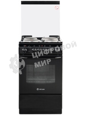 Плита электрическая De Luxe 5004.10э (кр)-001 черный, конфорок 4 шт, духовка 43 л, 50 см x 85 см x 50 см