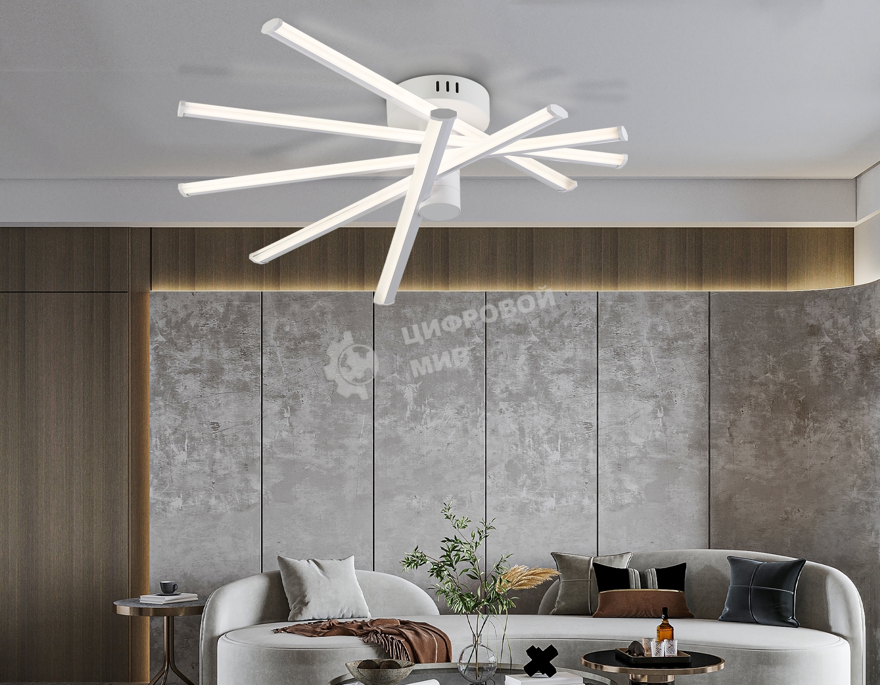 Потолочный светодиодный светильник Ambrella light FL6221 WH белый 70W 3000K-6400K 605*605*170 (ПДУ ИК)