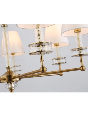 Люстра Ambrella light LH71023/7 BS/WH латунь/белый E14*7 max 40W D820*1130