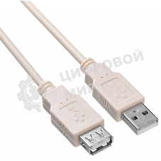 Кабель-удлинитель USB2.0 Buro USB2.0-AM-AF-1.8M-MG A(m)/A(f) (1.8м) феррит.кольца