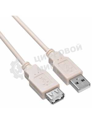 Кабель-удлинитель USB2.0 Buro USB2.0-AM-AF-1.8M-MG A(m)/A(f) (1.8м) феррит.кольца