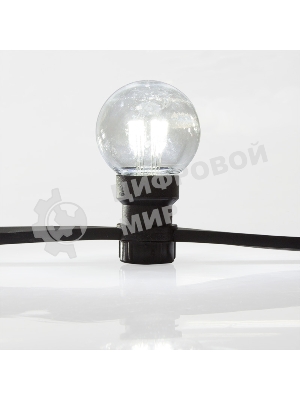 Гирлянда Neon-night LED Galaxy Bulb String 10м, черный каучук, 30 лампx6 LED белый, влагостойкая IP65