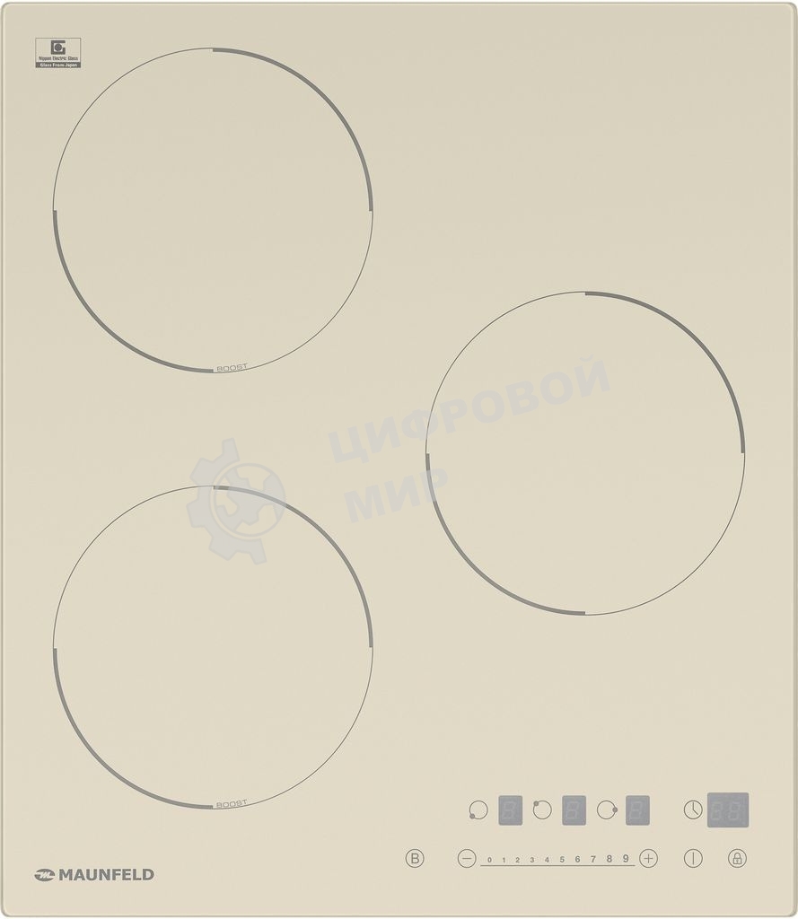 Индукционная варочная панель Maunfeld EVI.453-BG, конфорок: 3 шт., стеклокерамика, независимая, бежевый