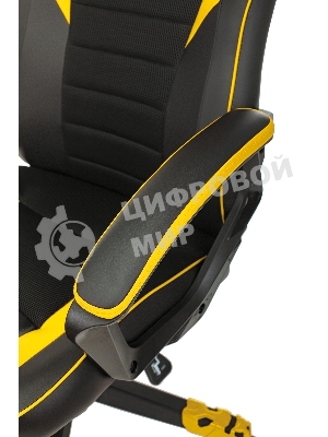 Кресло игровое Бюрократ Zombie GAME 16 черный/желтый текстиль/эко.кожа крестовина пластик