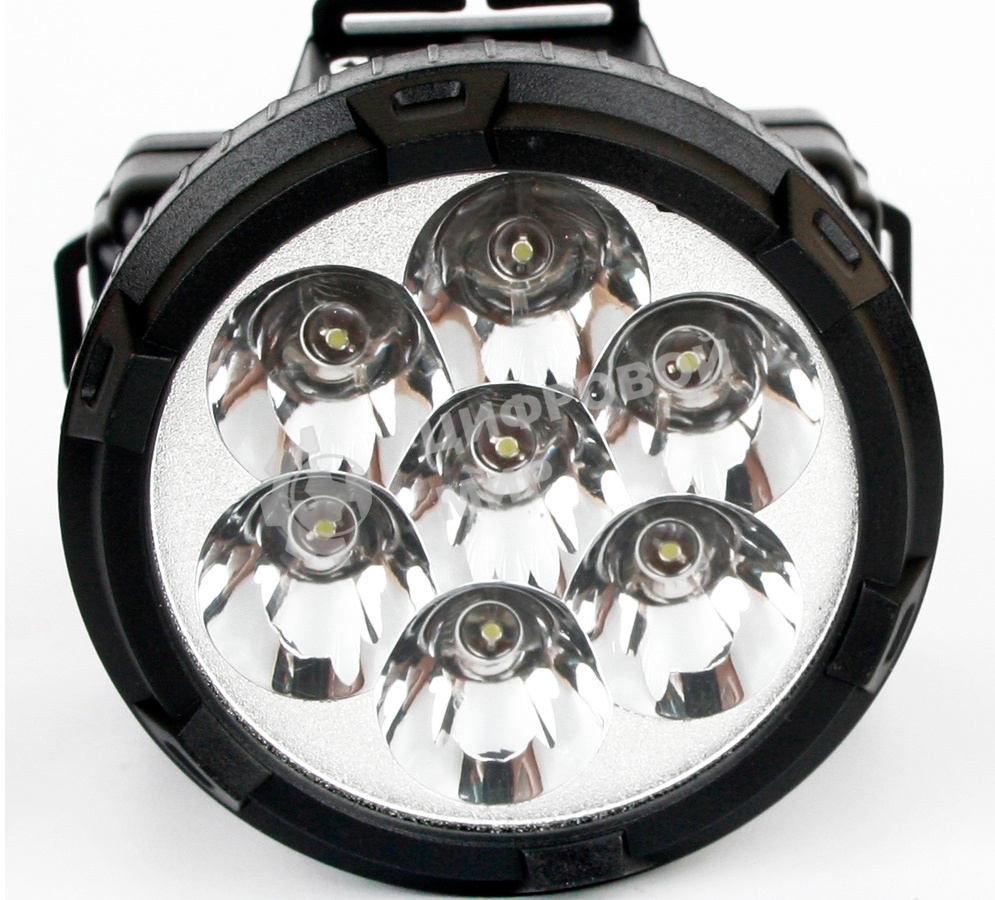 Фонарь ULTRAFLASH LED5362налобн аккум 220в черный 7led 2 реж пласт бокс