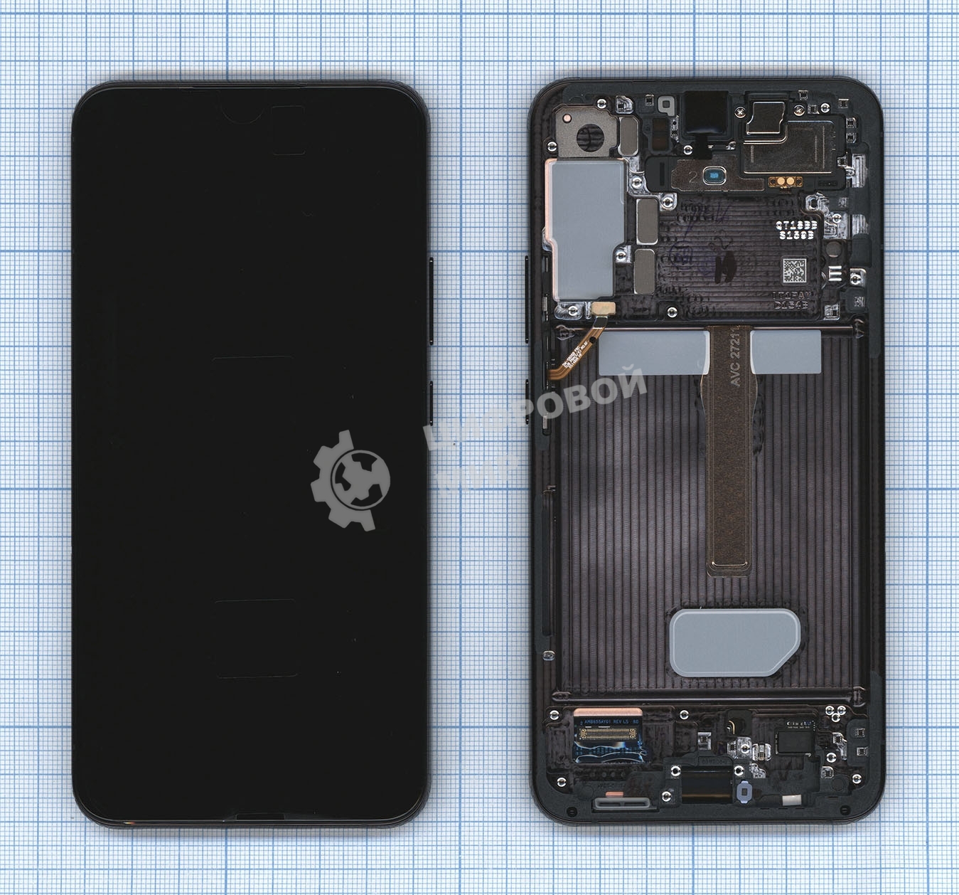 Дисплея для Samsung Galaxy S22 Plus SM-S906B в сборе с тачскрином ServicePack, черный (GH82-27500A)