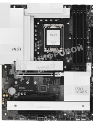 Материнская плата MSI PRO Z890-A WIFI, LGA 1851, Intel Z890, 4xDDR5, 4xSATA, 4xM.2, 1xPCIe 5.0 x16, 2xPCIe 4.0 x4, 1xHDMI, 2xUSB-C Thunderbolt 4, 1xUSB-C 3.2 Gen 2, 3xUSB-A 3.2 Gen 2, 4xUSB-A 3.2 Gen 1, 1x 5Gb LAN, 2x3.5 мм, 7.1, ATX