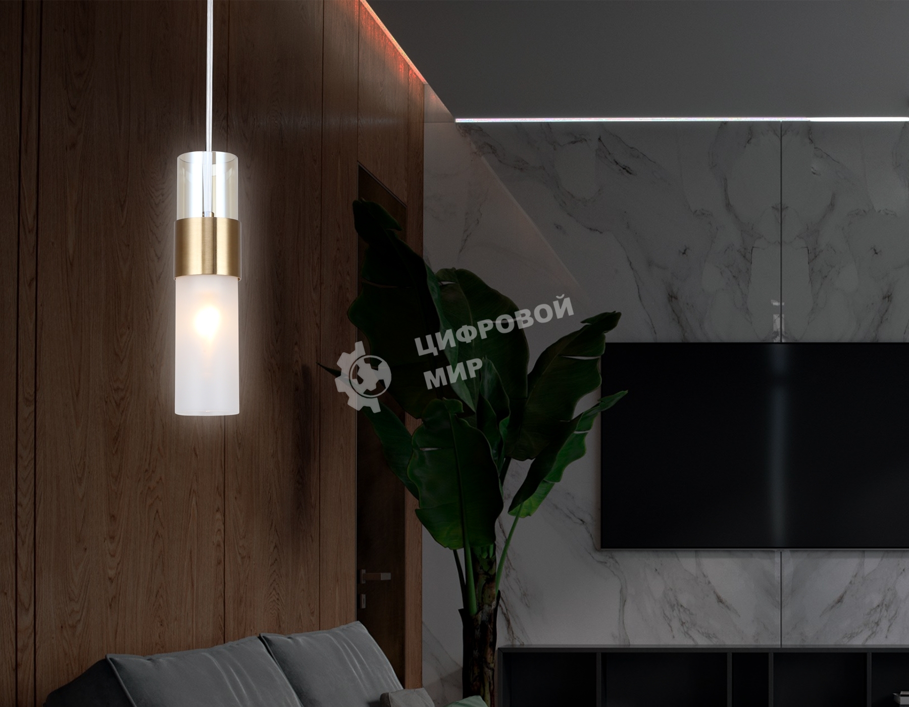 Подвесной светильник LH55111 BS/FR/TI латунь/белый матовый/янтарь E14 max 40W D55*1500