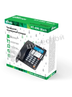 Телефон проводной Ritmix RT-495 черный