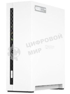 Сетевое хранилище SMB QNAP TS-133 NAS 1 HDD tray. ARM 4-core Cortex-A55 1.8GHz, ram 2 Gb (max), 1x1GbE, 1xUSB 2.0 port,1xUSB 3.2 Gen 1