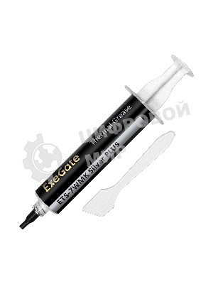 Термопаста ExeGate ETS-7WMK Silver PLUS (7,2 Вт/(м•К), 15г, шприц с лопаткой)
