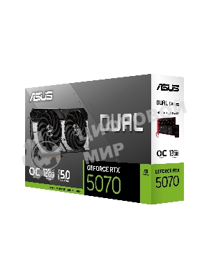 Видеокарта ASUS GeForce RTX 5070 Dual OC, 12 GB GDDR7, 192 bit, 3xDisplayPort, HDMI, GPU 2325 MHz