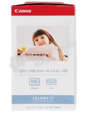 Набор для печати Canon KP-108IN 3115B001 10x15/108л./белый для сублимационных принтеров