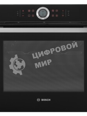 Встраиваемый духовой шкаф с 14 режимами нагрева,контроль температуры от 30 °C до 300 °C,объем 71 л,Eco Clean Direct,TFT сенсорный дисплей,дверь с SoftClose и SoftOpen, Bosch Assist,система очистки пиролитическая,черный