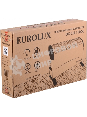 Конвектор электрический Eurolux ОК-EU-1500C белый, 1500 Вт, 20 м2, термостат