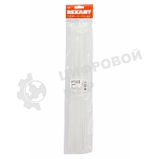 Хомут-стяжкa нeйлонoвая Rexant 400x4,8 мм, белая, упаковка 25 шт.