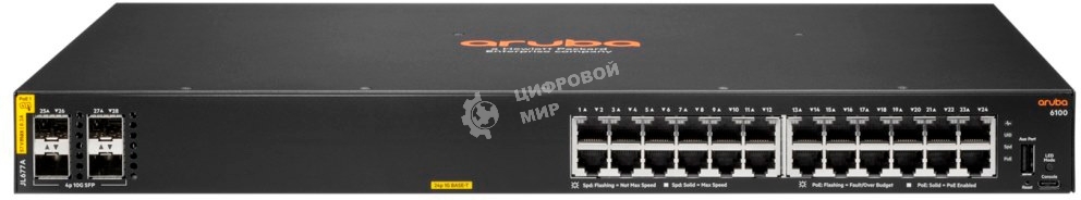 Коммутатор HPE Aruba 6100 JL677A 24G 4SFP+ 370PoE+